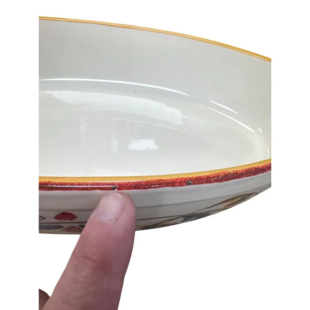 Sur La Table handcrated Italian cermic serve bowl 9.5